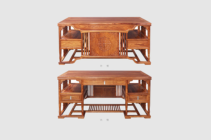 大冶中式家居装饰书房桌椅组合家具效果图